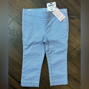 Janie and Jack Blue and White Ponte Pants NWT (Size 18-24 Months)